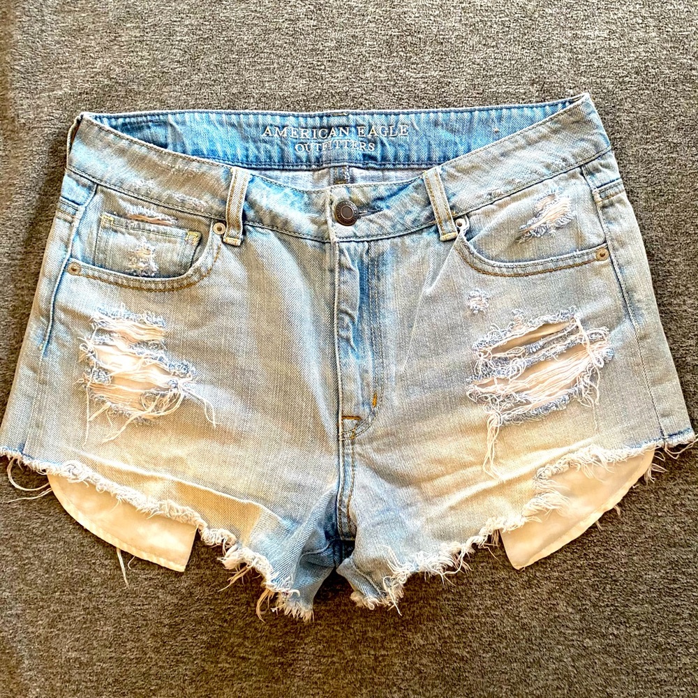 American Eagle Hi-Rise Distressed Jean Shorts